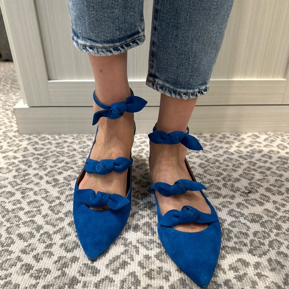 Aquazzura Shoes - Aquazurra 3 bow flat with point toe and zip back